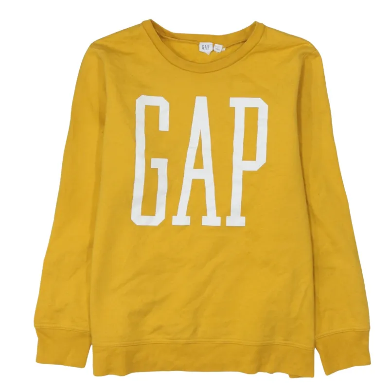 Gap Mustard Yellow Sweatshirt Women's Large Printed Logo Crewneck Pullover Top sold by Vintage Club