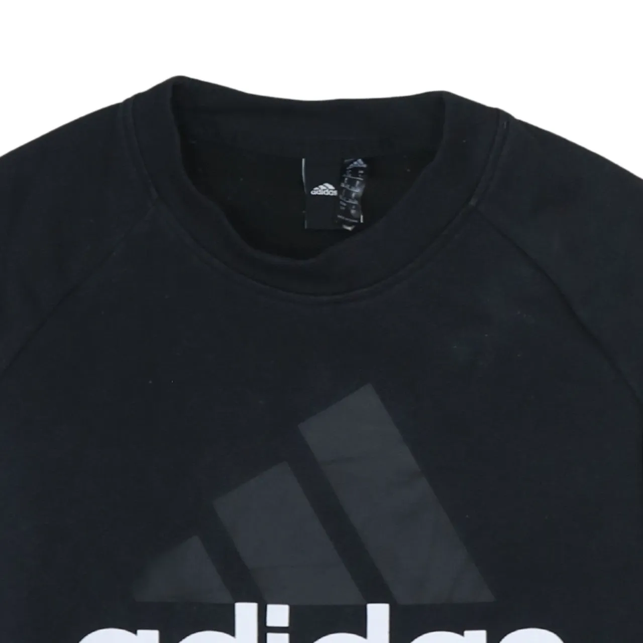 Adidas Black Sweatshirt Women's Small Printed Big Logo Crewneck Pullover Top sold by Vintage Club product image thumbnail 3