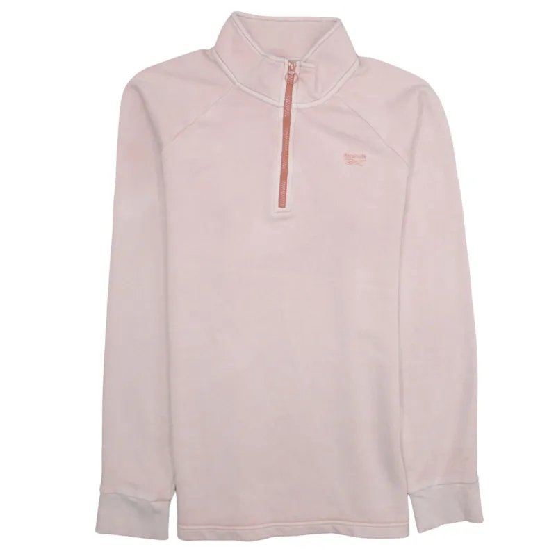 Reebok 90's Lightweight Quarter Zip Sweatshirt Medium Pink made by Reebok