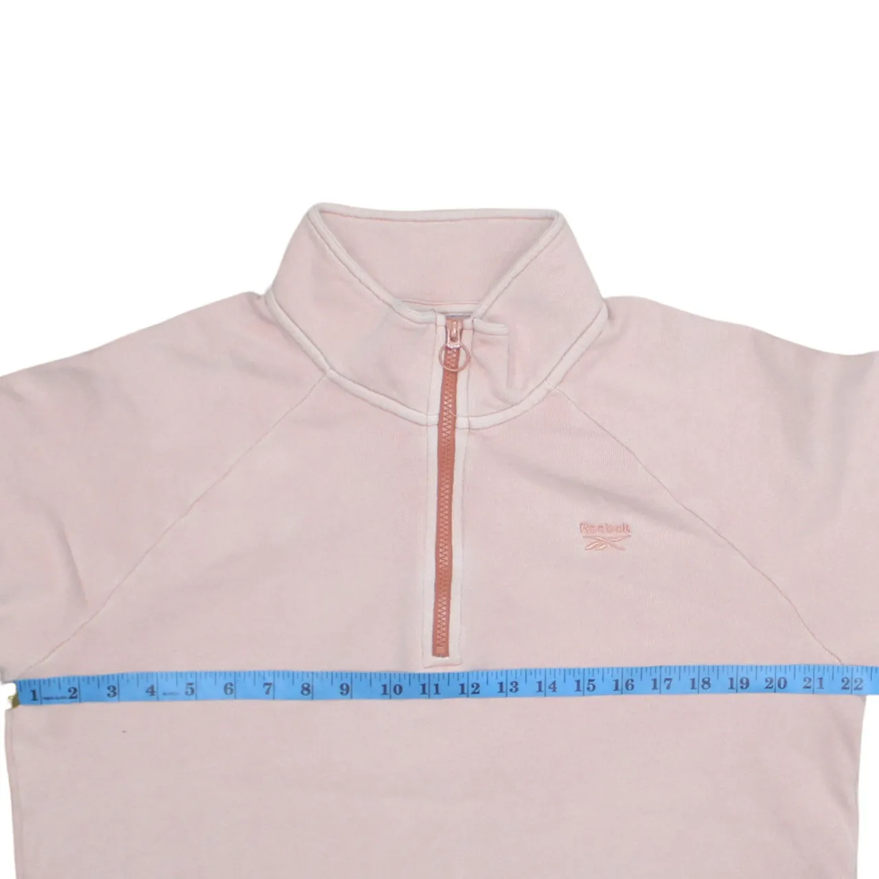 Reebok 90's Lightweight Quarter Zip Sweatshirt Medium Pink sold by Vintage Club product image thumbnail 5