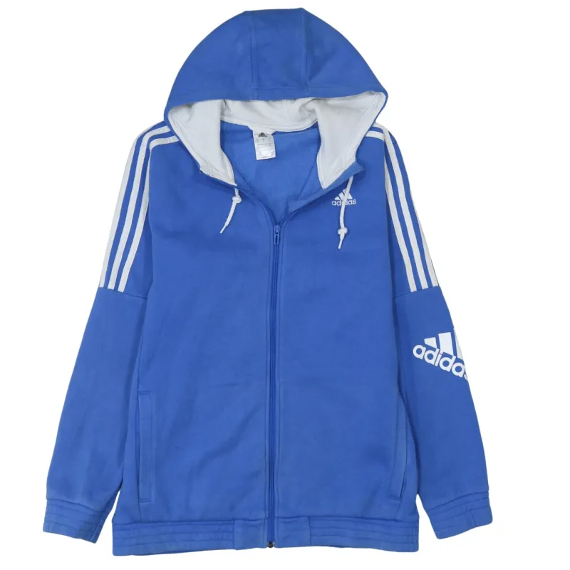 Adidas 90's Striped Sleeve Full Zip Up Hoodie Large Blue sold by Vintage Club