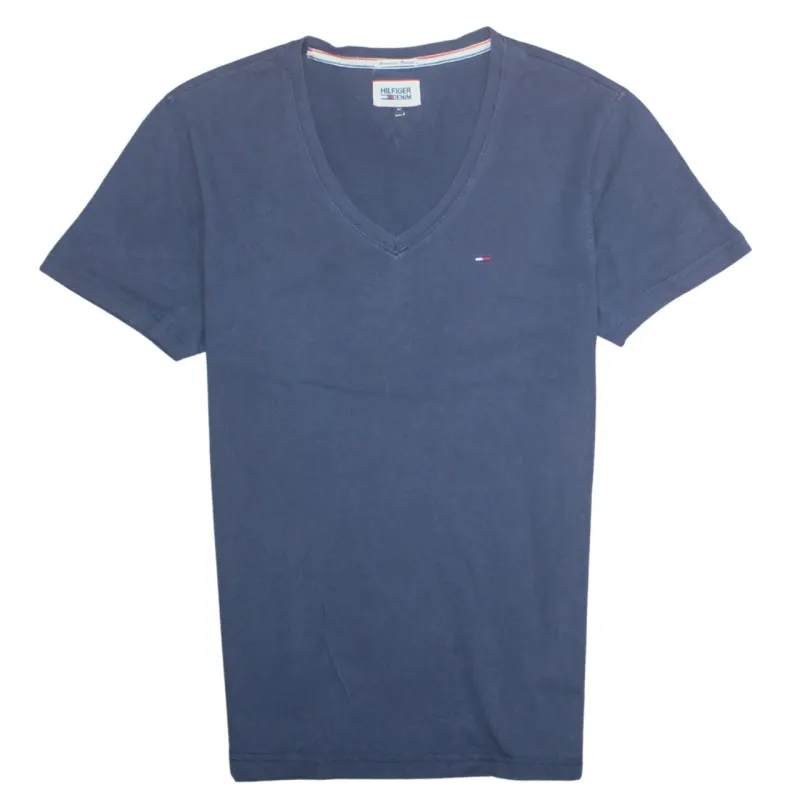 Tommy Hilfiger 90's Short Sleeves V Neck T Shirt Medium Navy Blue sold by Vintage Club