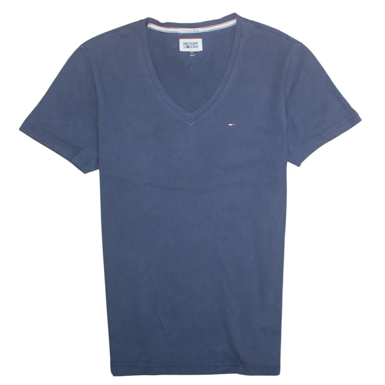 Tommy Hilfiger 90's Short Sleeves V Neck T Shirt Medium Navy Blue sold by Vintage Club