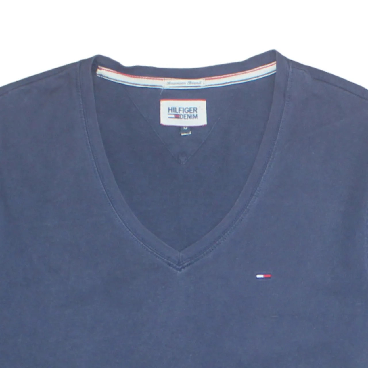 Tommy Hilfiger 90's Short Sleeves V Neck T Shirt Medium Navy Blue sold by Vintage Club product image thumbnail 3
