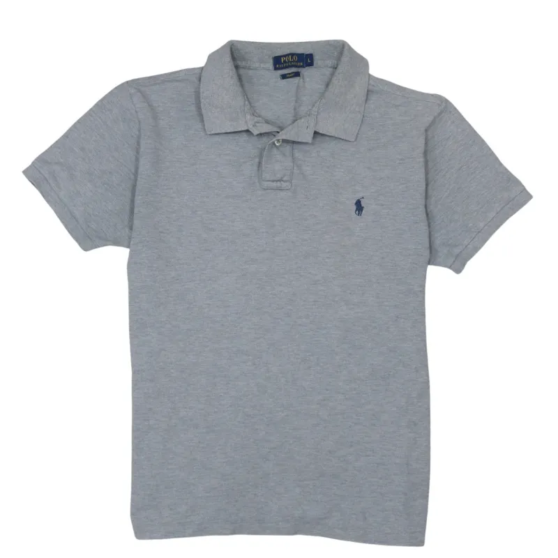 Polo Ralph Lauren 90's Short Sleeves Quarter Button Polo Shirt Large Grey sold by Vintage Club