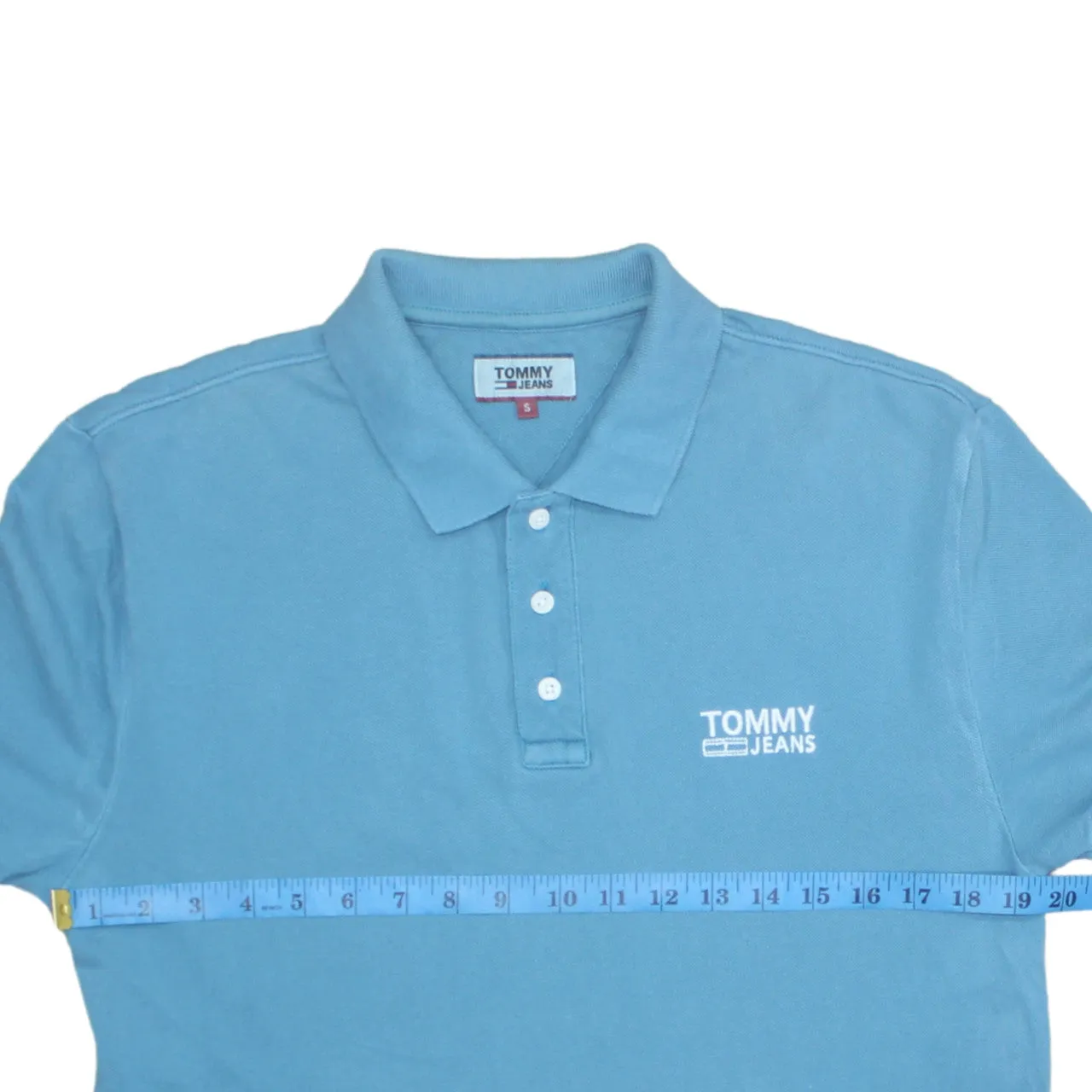 Tommy Hilfiger Blue Polo Shirt Men's Small Embroidered Chest Logo Short Sleeve Top sold by Vintage Club product image thumbnail 5