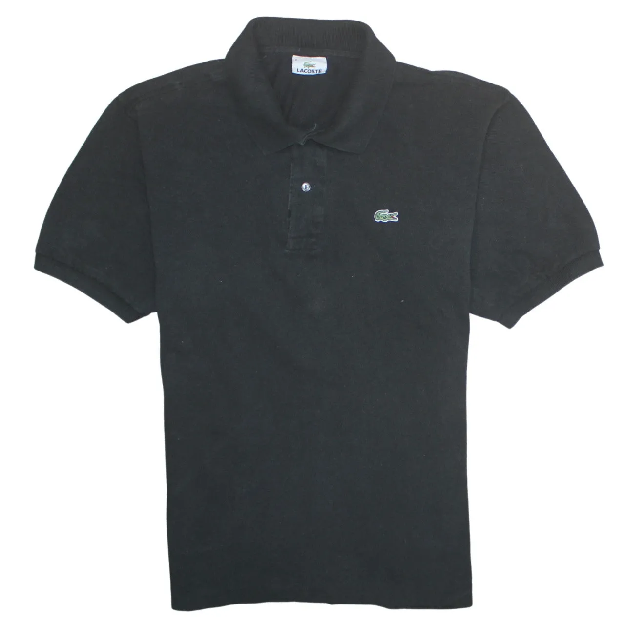 Lacoste 90's Short Sleeves Quarter Button Polo Shirt Large Black sold by Vintage Club