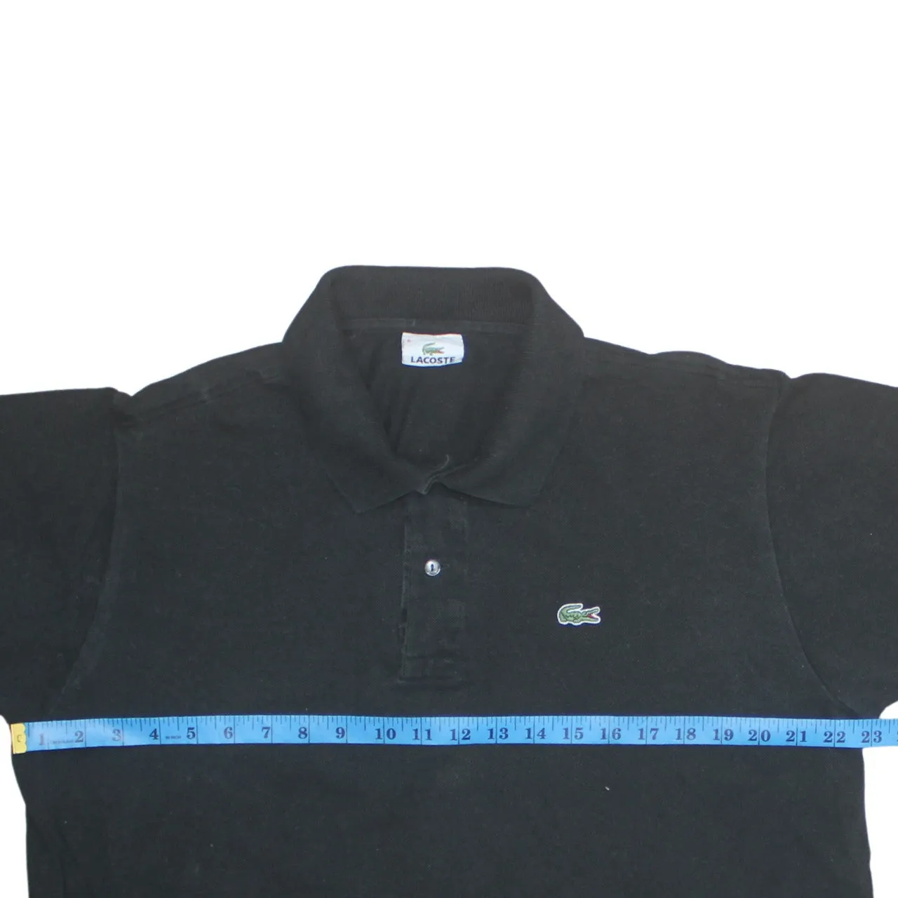 Lacoste 90's Short Sleeves Quarter Button Polo Shirt Large Black sold by Vintage Club product image thumbnail 5