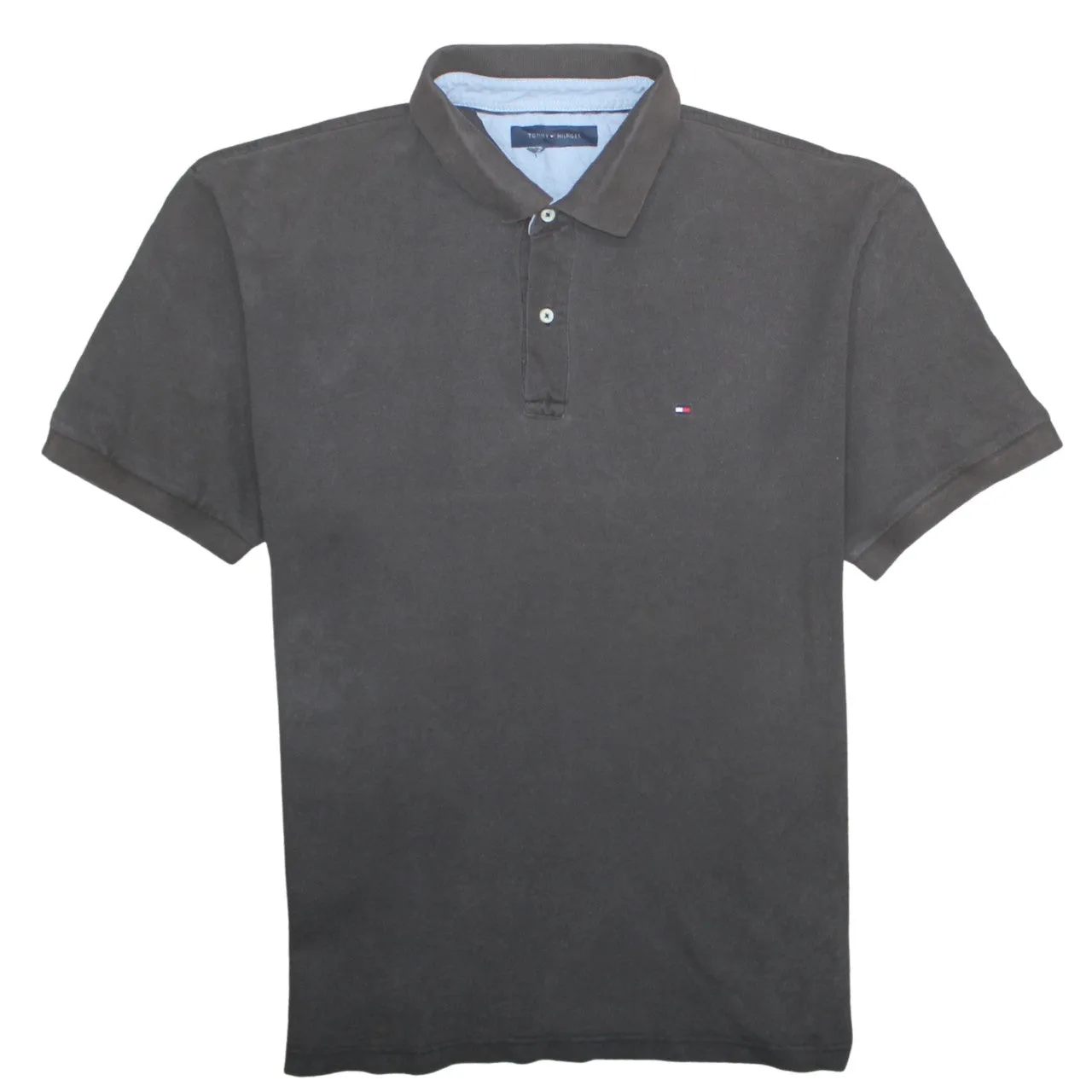 Tommy Hilfiger Faded Black Polo Shirt Men's XLarge Embroidered Flag Logo Casual Top sold by Vintage Club