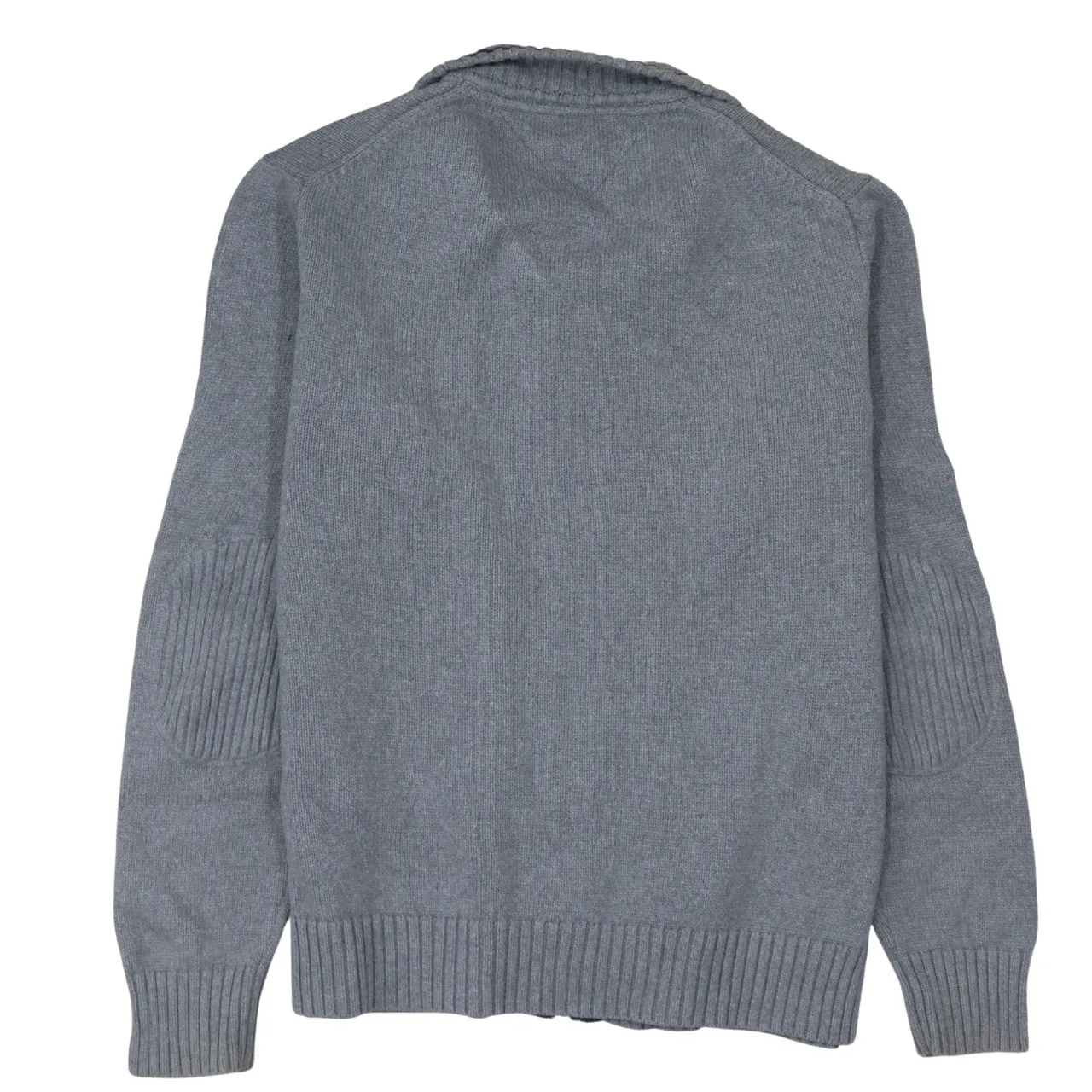 Tommy Hilfiger Grey Full Zip Jumper Women’s XLarge Embroidered Flag Logo Ribbed Knit Cardigan sold by Vintage Club product image thumbnail 2