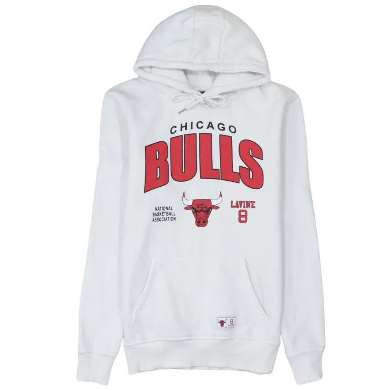 NBA White Hoodie Women’s Small Chicago Bulls Lavine 8 Printed Logo Front Pocket Sweatshirt sold by Vintage Club