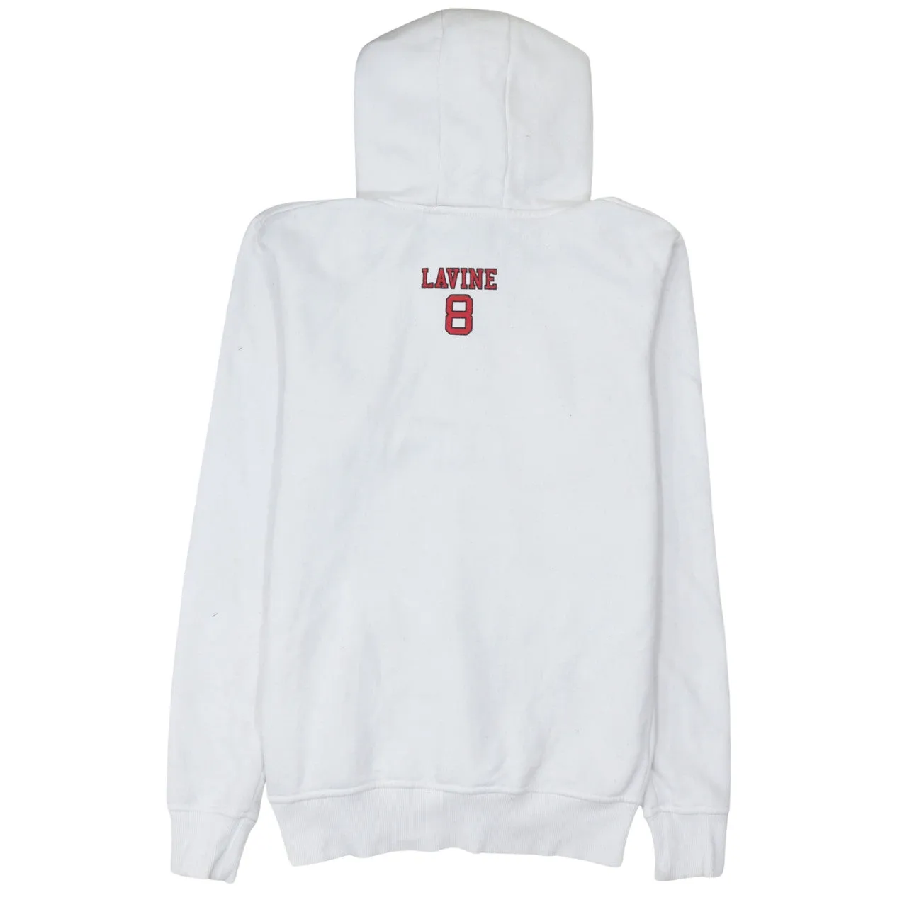 NBA White Hoodie Women’s Small Chicago Bulls Lavine 8 Printed Logo Front Pocket Sweatshirt sold by Vintage Club product image thumbnail 2