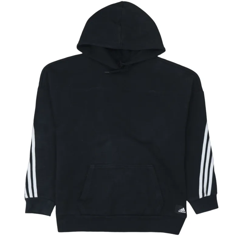 Adidas 90's Plain Pullover Hoodie Large Black sold by Vintage Club