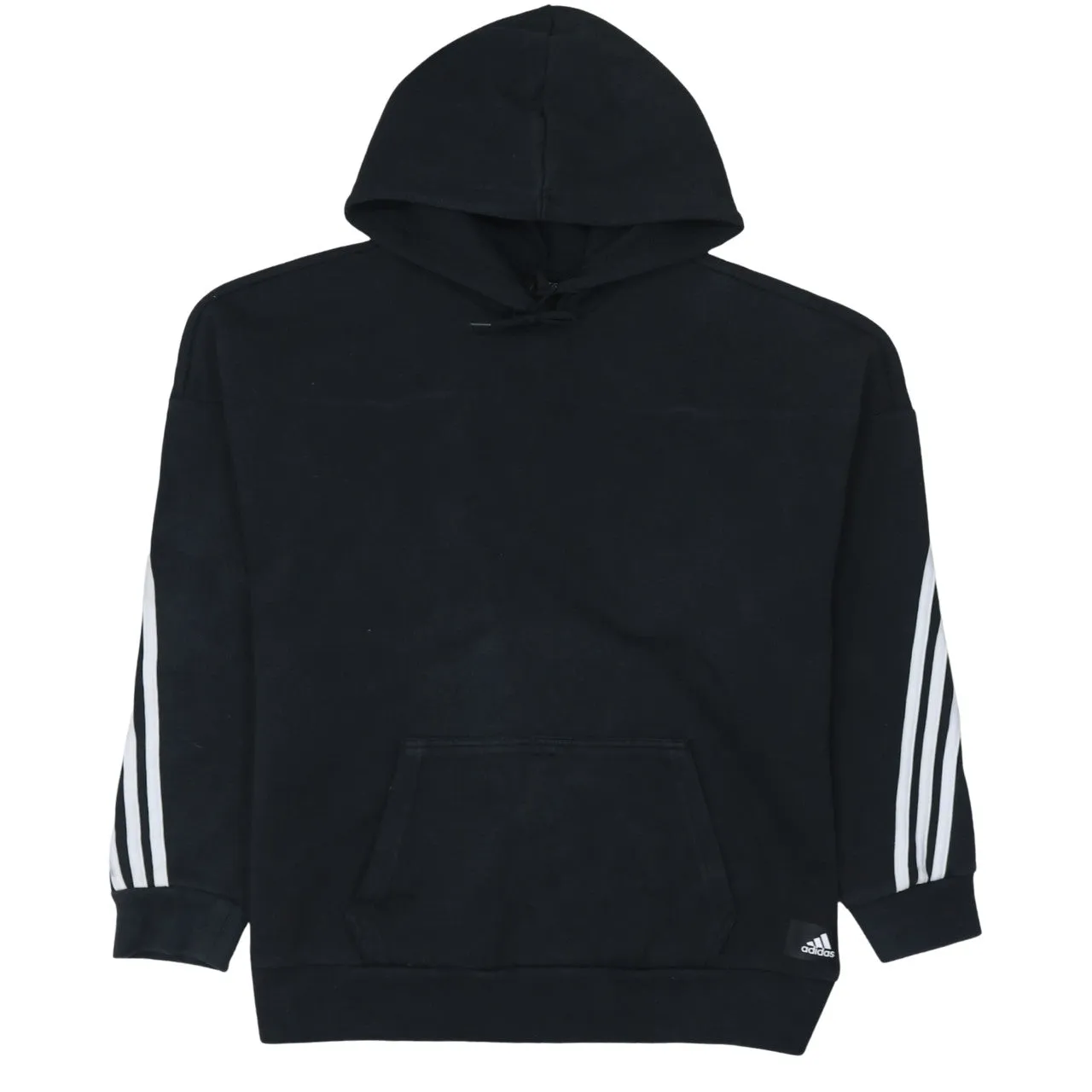 Adidas 90's Plain Pullover Hoodie Large Black sold by Vintage Club