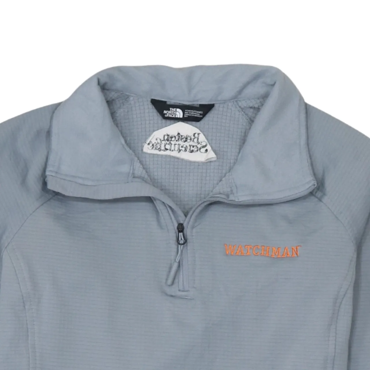 The North Face Light Grey Quarter Zip Sweatshirt Women's Medium Embroidered Logos Thumbholes Pullover Top sold by Vintage Club product image thumbnail 3