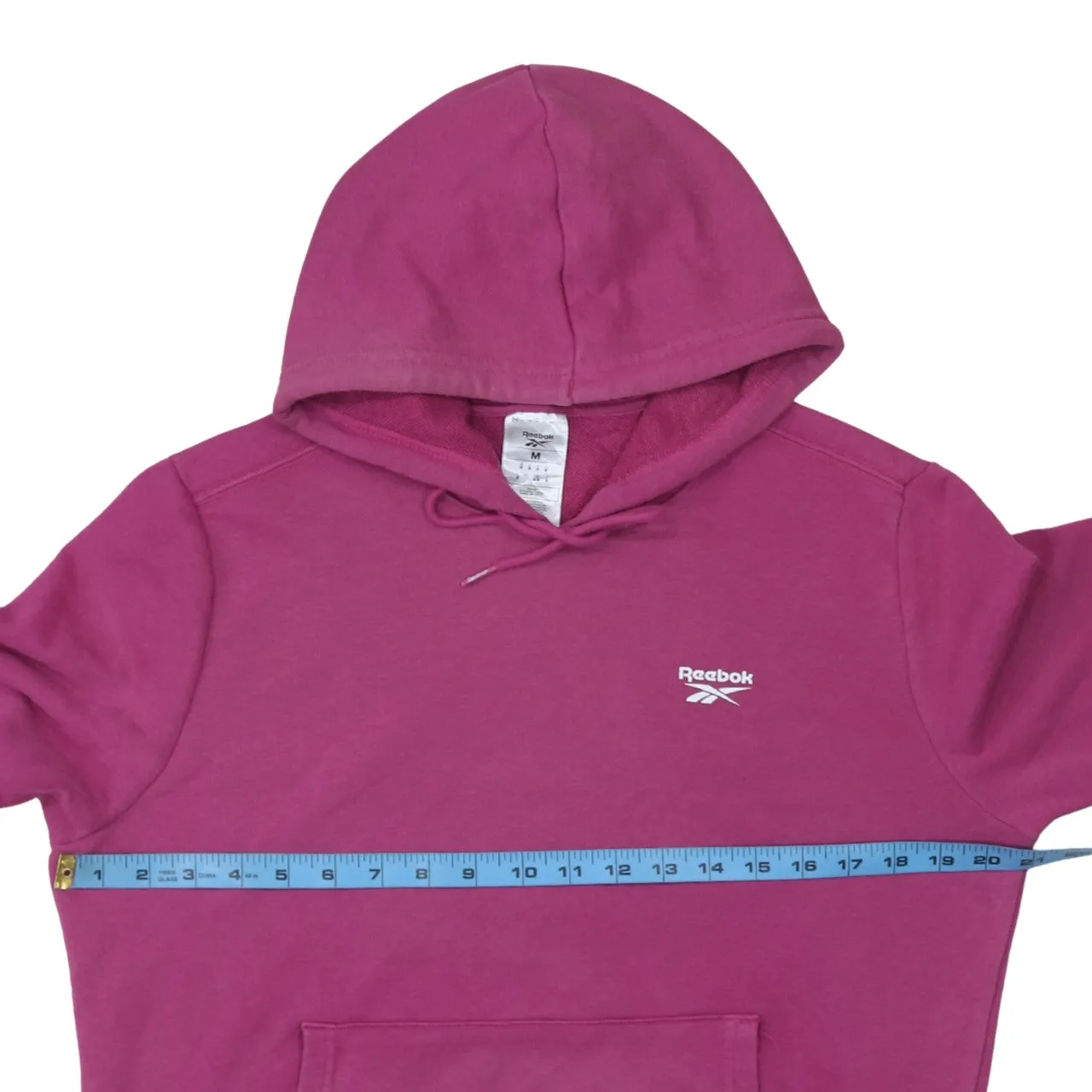 Reebok Magenta Pink Hoodie Women’s Medium Embroidered Chest Logo Front Pocket Pullover Sweatshirt sold by Vintage Club product image thumbnail 5