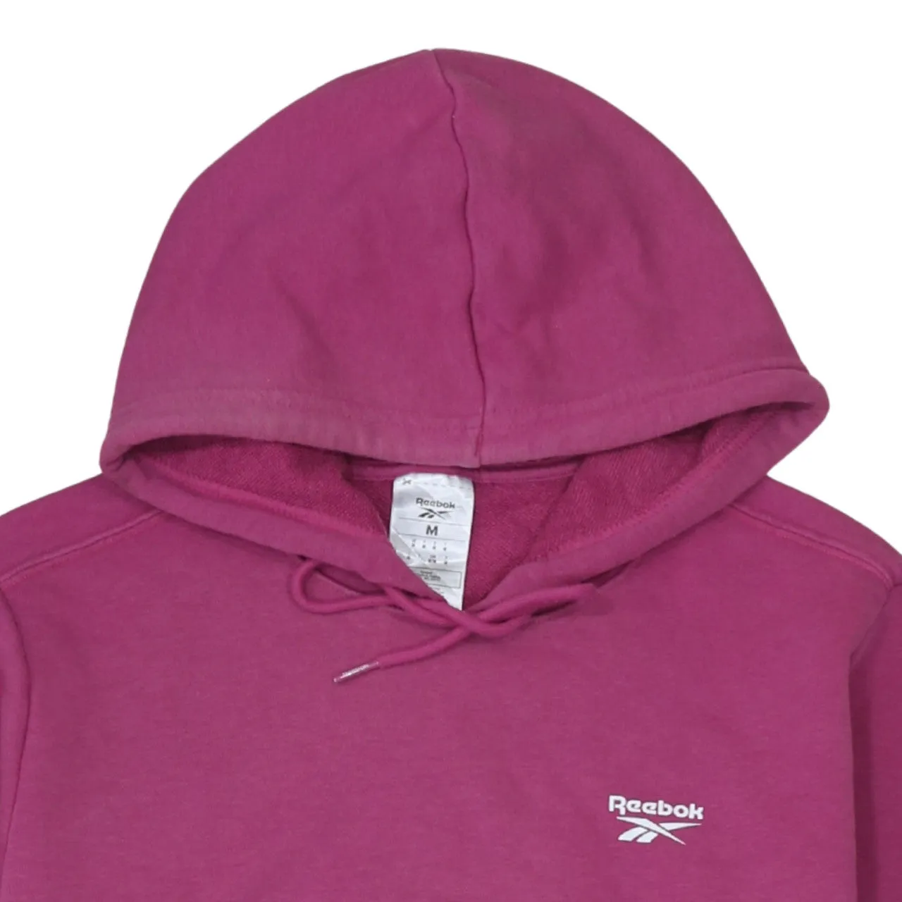 Reebok Magenta Pink Hoodie Women’s Medium Embroidered Chest Logo Front Pocket Pullover Sweatshirt sold by Vintage Club product image thumbnail 3
