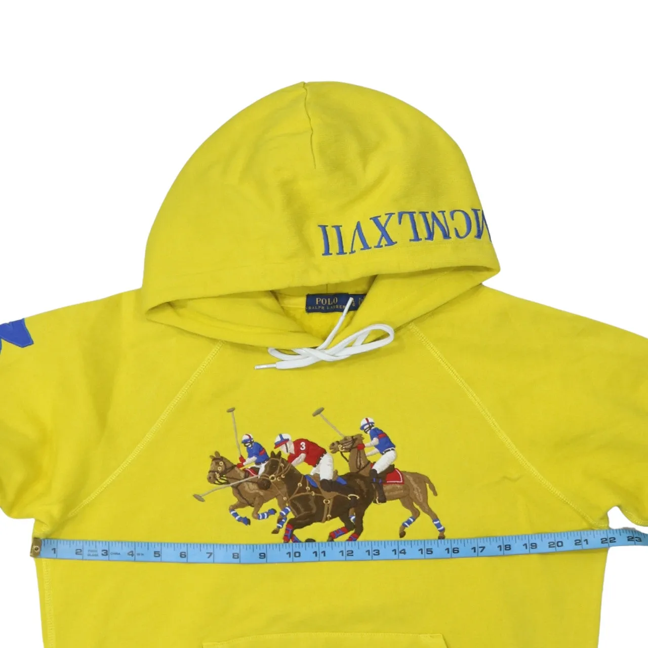 Polo Ralph Lauren 90's Drawstring Pockets Pullover Hoodie Large Yellow sold by Vintage Club product image thumbnail 5