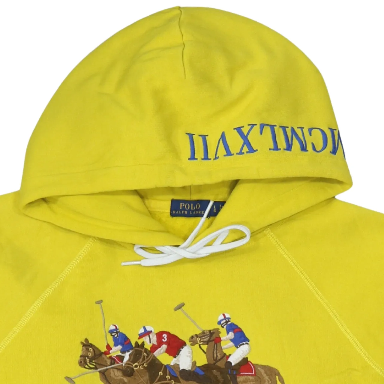 Polo Ralph Lauren 90's Drawstring Pockets Pullover Hoodie Large Yellow sold by Vintage Club product image thumbnail 3