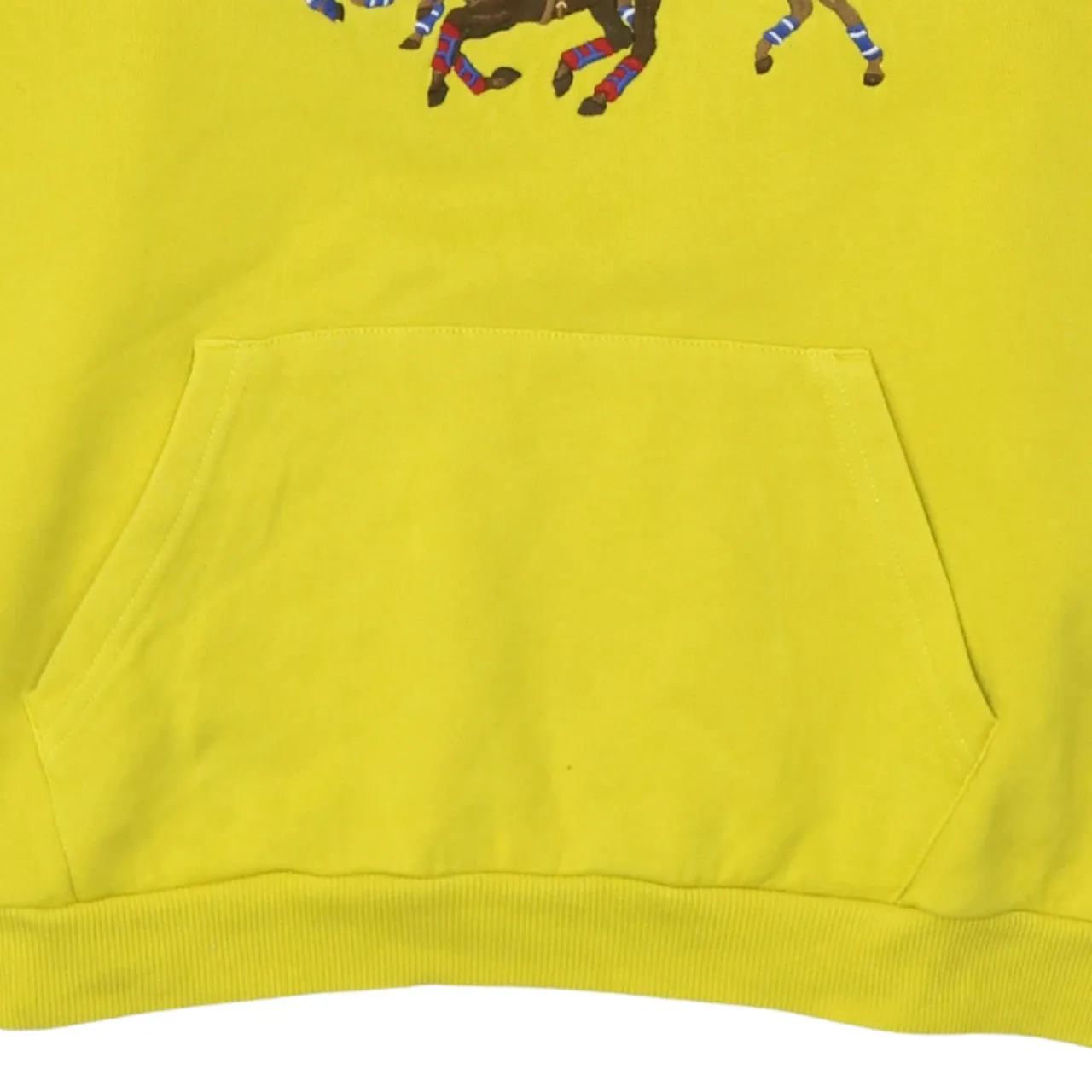 Polo Ralph Lauren 90's Drawstring Pockets Pullover Hoodie Large Yellow sold by Vintage Club product image thumbnail 4