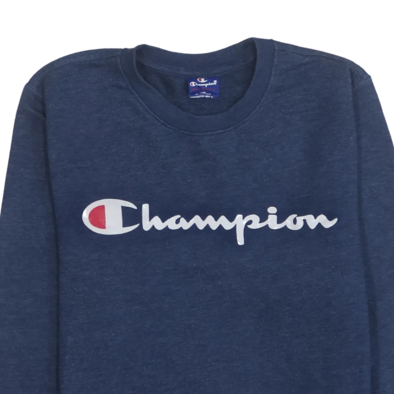 Champion 90's Spellout Crew Neck Sweatshirt Small Navy Blue sold by Vintage Club product image thumbnail 3