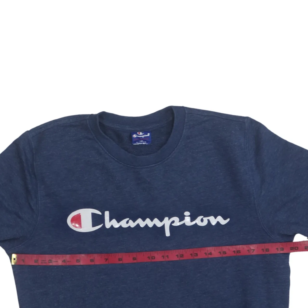 Champion 90's Spellout Crew Neck Sweatshirt Small Navy Blue sold by Vintage Club product image thumbnail 5