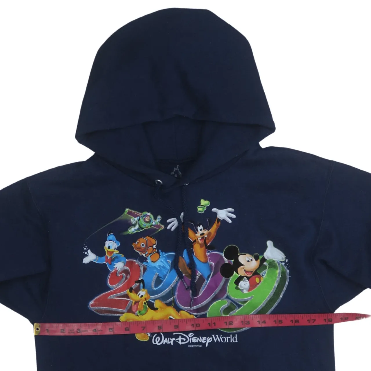 Disney Navy Blue Hoodie Women’s Small Printed Walt Disney World 2009 Characters Pullover sold by Vintage Club product image thumbnail 5