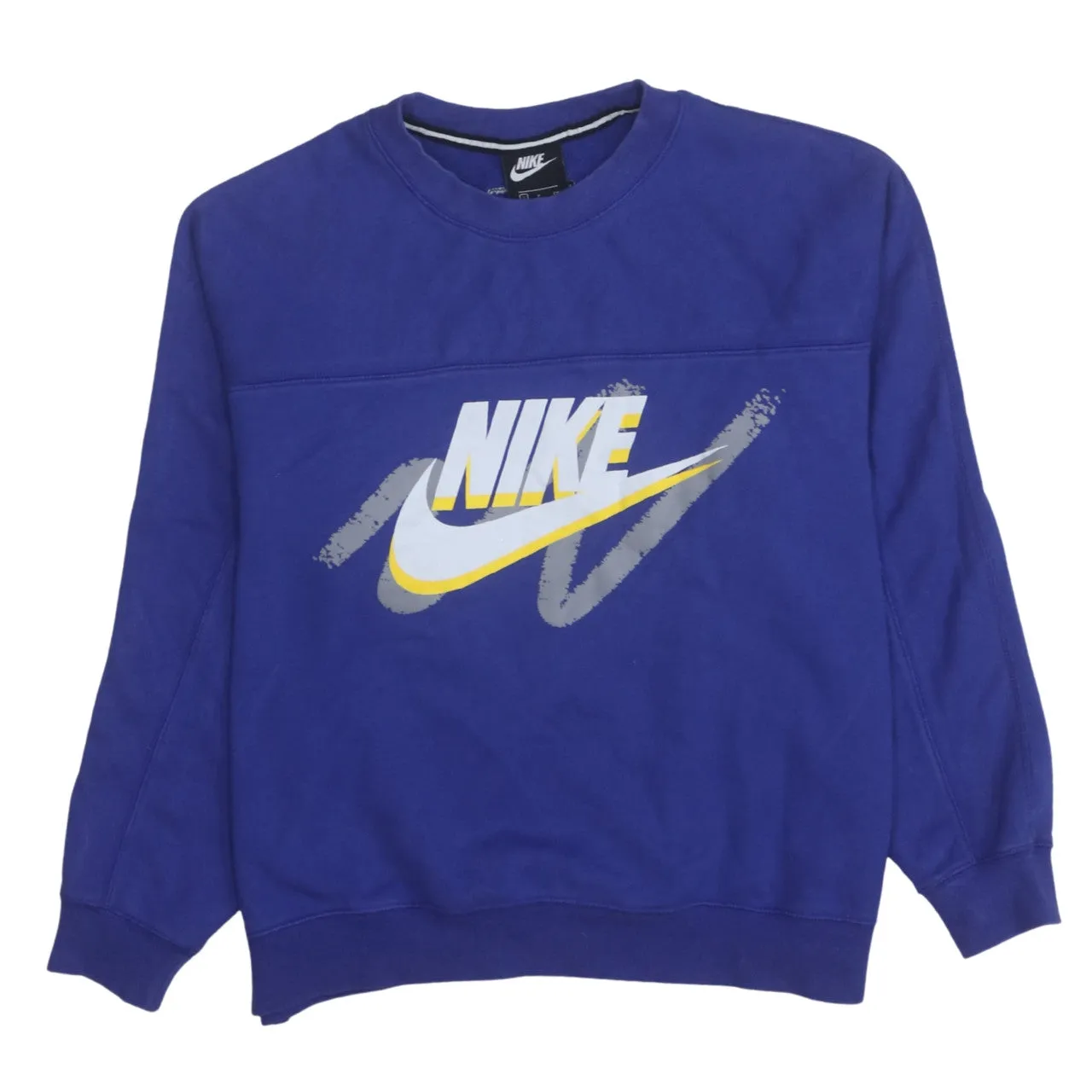 Nike 90's Center Middle Swoosh Crew Neck Sweatshirt Small Blue sold by Vintage Club