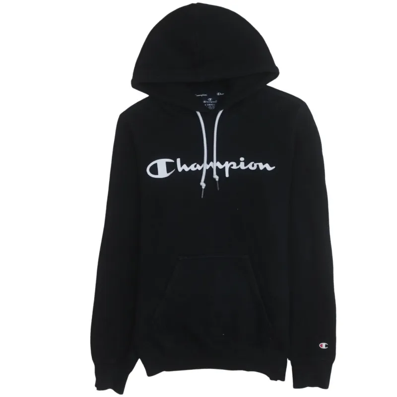 Champion 90's Spellout Pullover Hoodie XSmall Black sold by Vintage Club