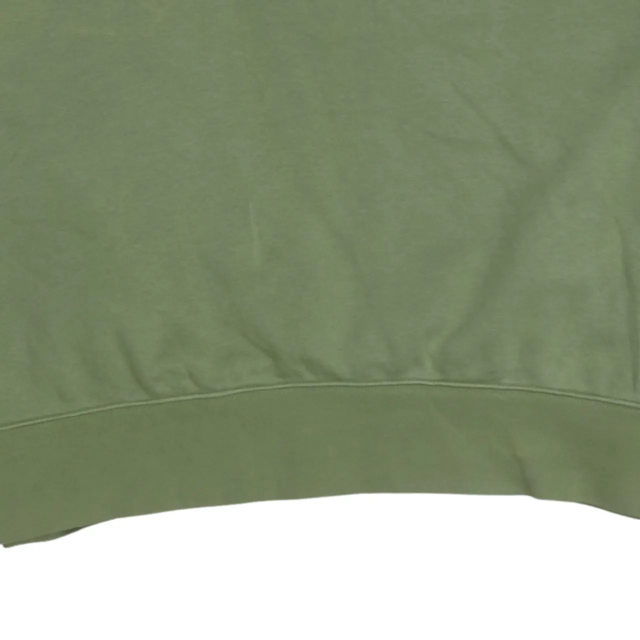 Nike Olive Green Sweatshirt Women's Small Cropped Crewneck Printed Swoosh Ribbed Hem Pullover sold by Vintage Club product image thumbnail 4