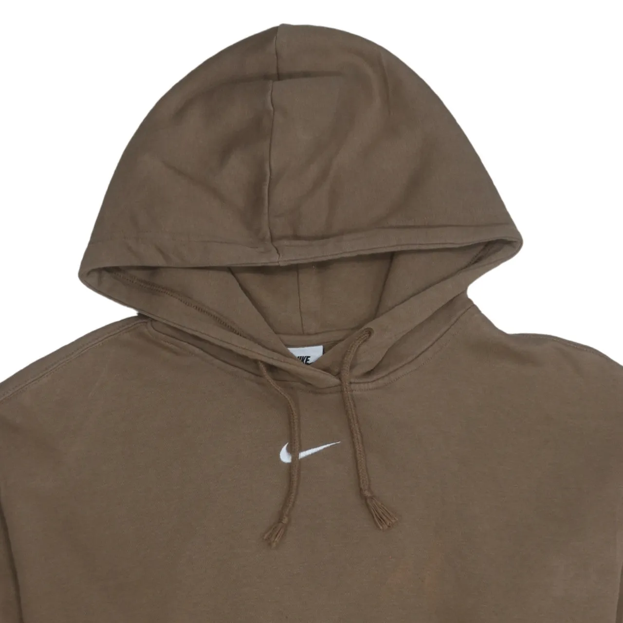 Nike Brown Hoodie Men's Small Embroidered Swoosh Drawstring Hood Ribbed Cuffs Sweatshirt sold by Vintage Club product image thumbnail 3