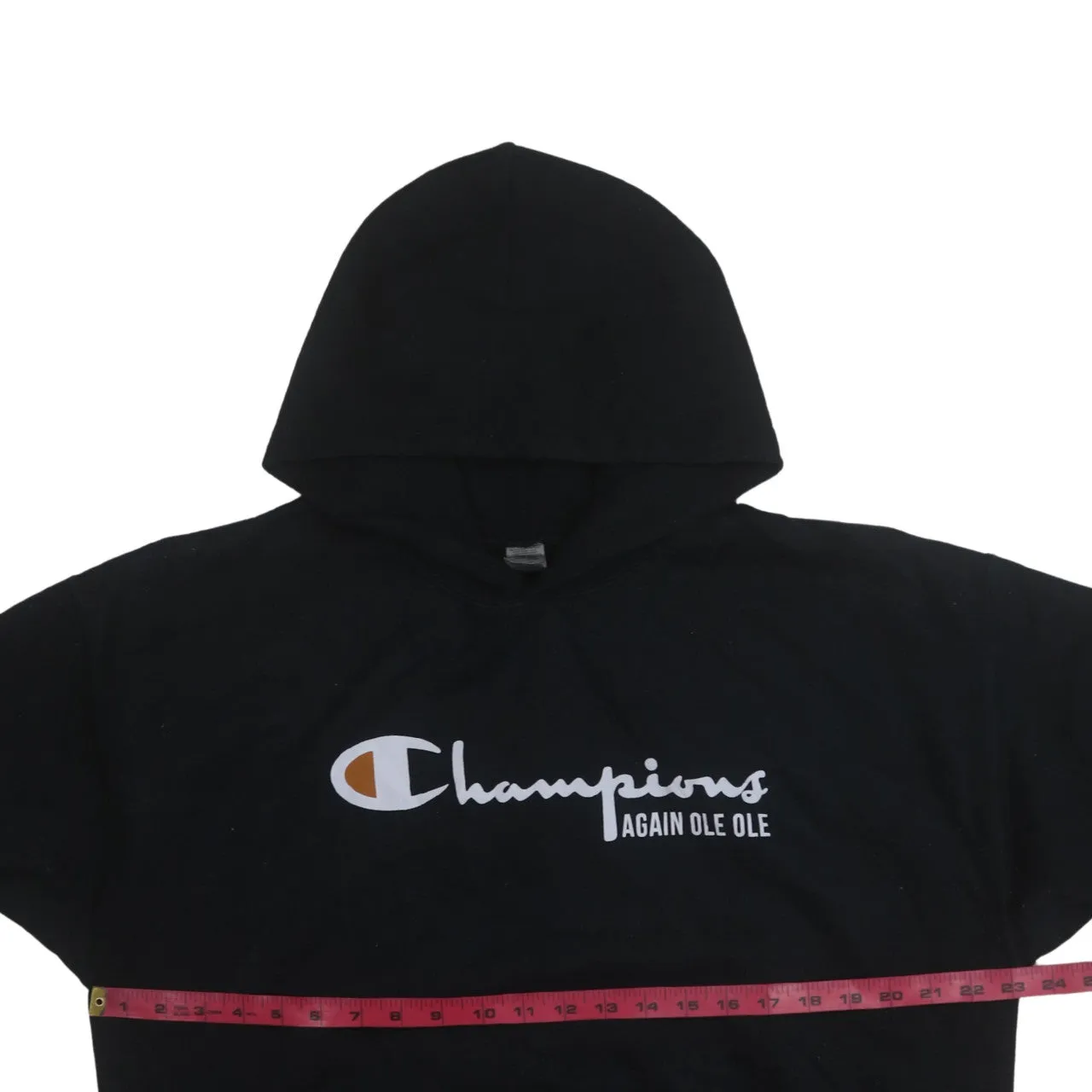 Champion Black Hoodie Women’s Large Printed Logo Front Pocket Fleece Pullover Sweatshirt sold by Vintage Club product image thumbnail 5
