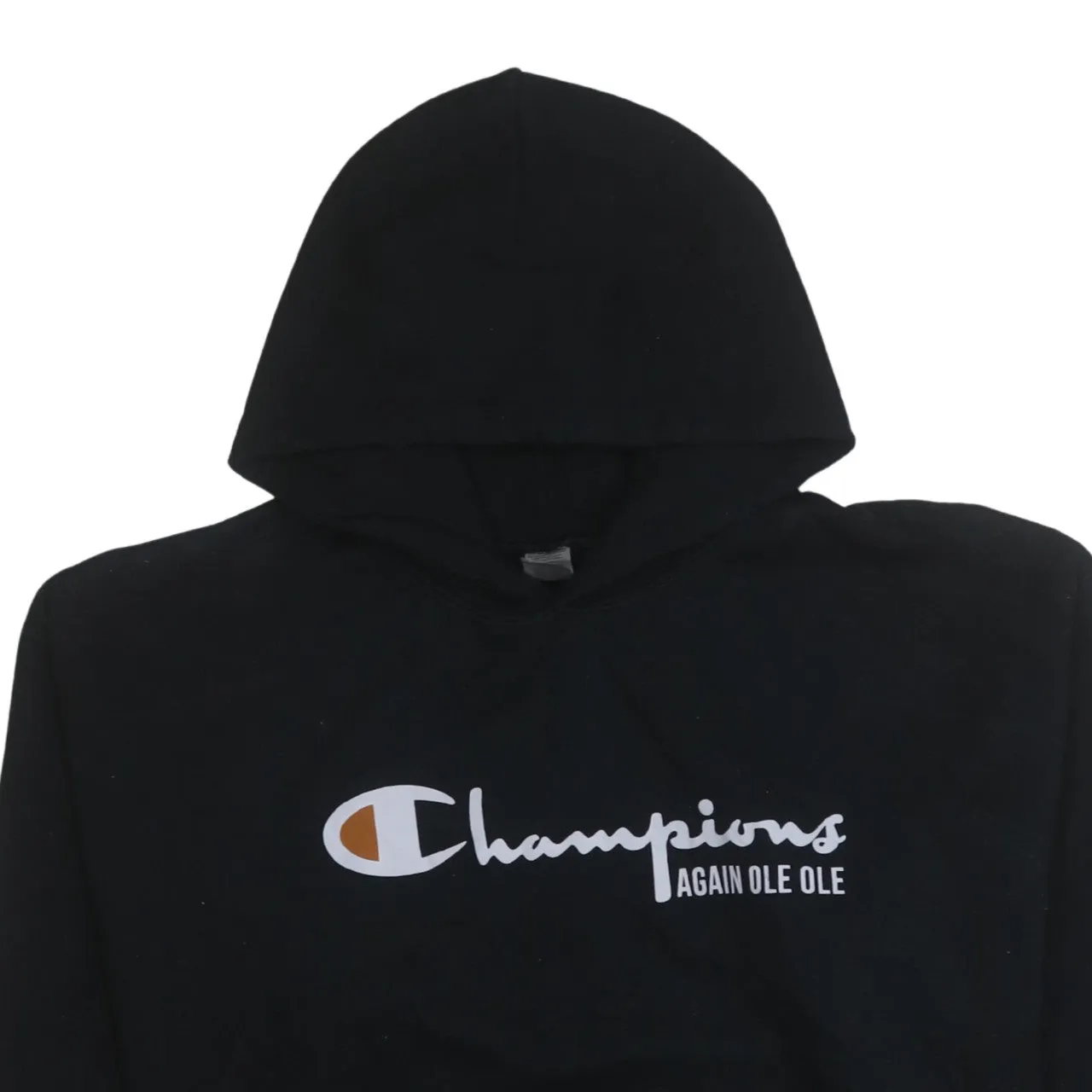 Champion Black Hoodie Women’s Large Printed Logo Front Pocket Fleece Pullover Sweatshirt sold by Vintage Club product image thumbnail 3