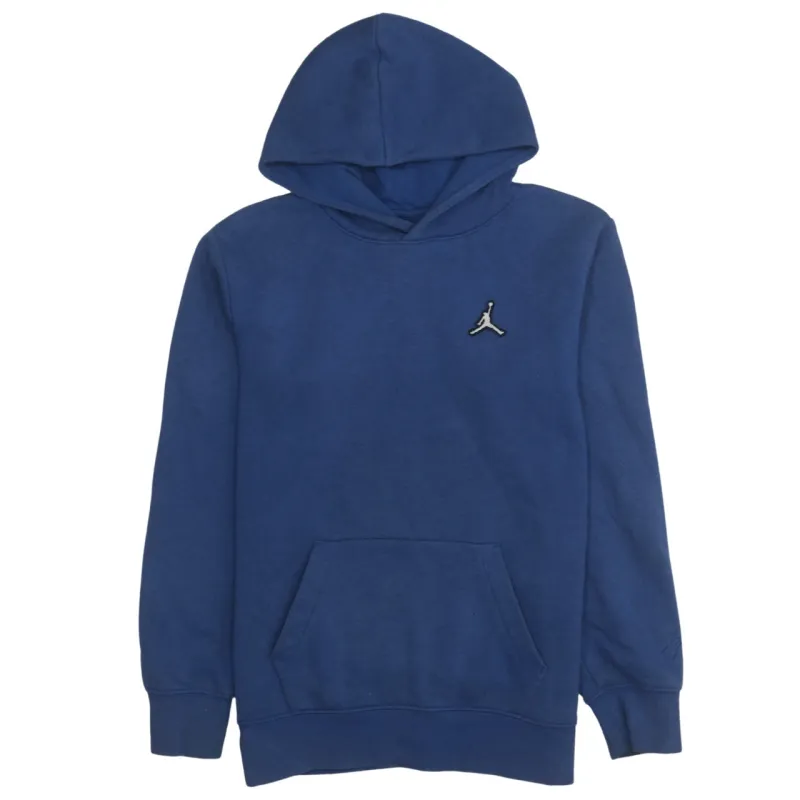 Jordan Blue Hoodie Women’s XLarge Embroidered Jumpman Logo Front Pocket Pullover Sweatshirt sold by Vintage Club