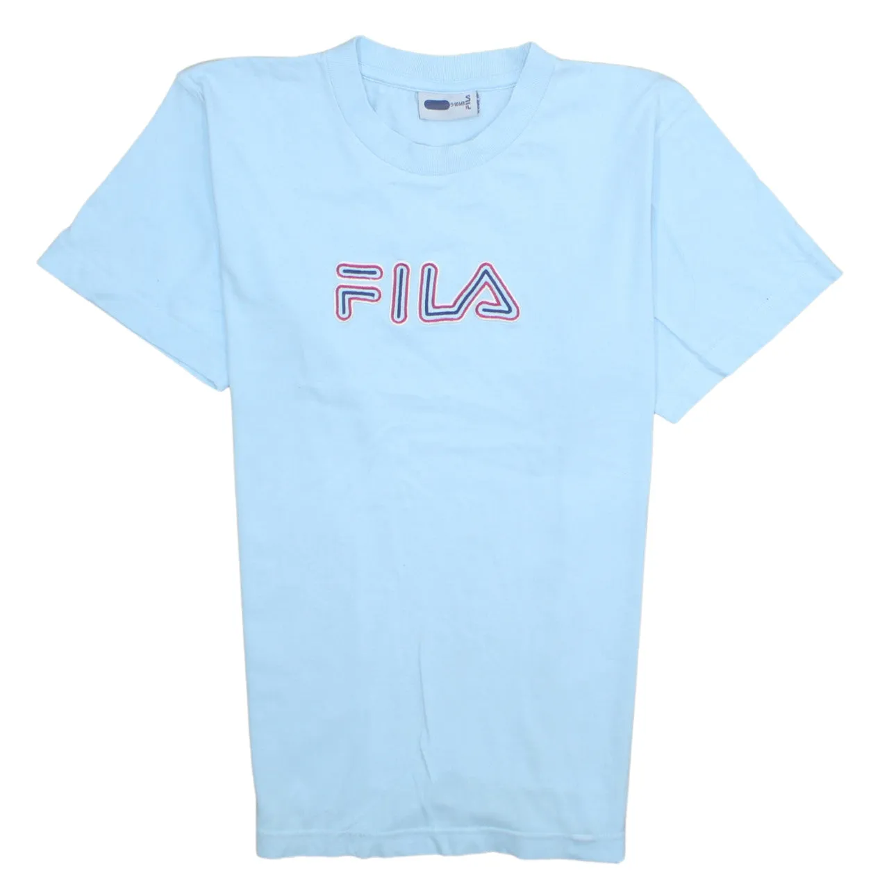Fila Light Blue T Shirt Men's Small Printed Logo Short Sleeve Casual Tee Top sold by Vintage Club