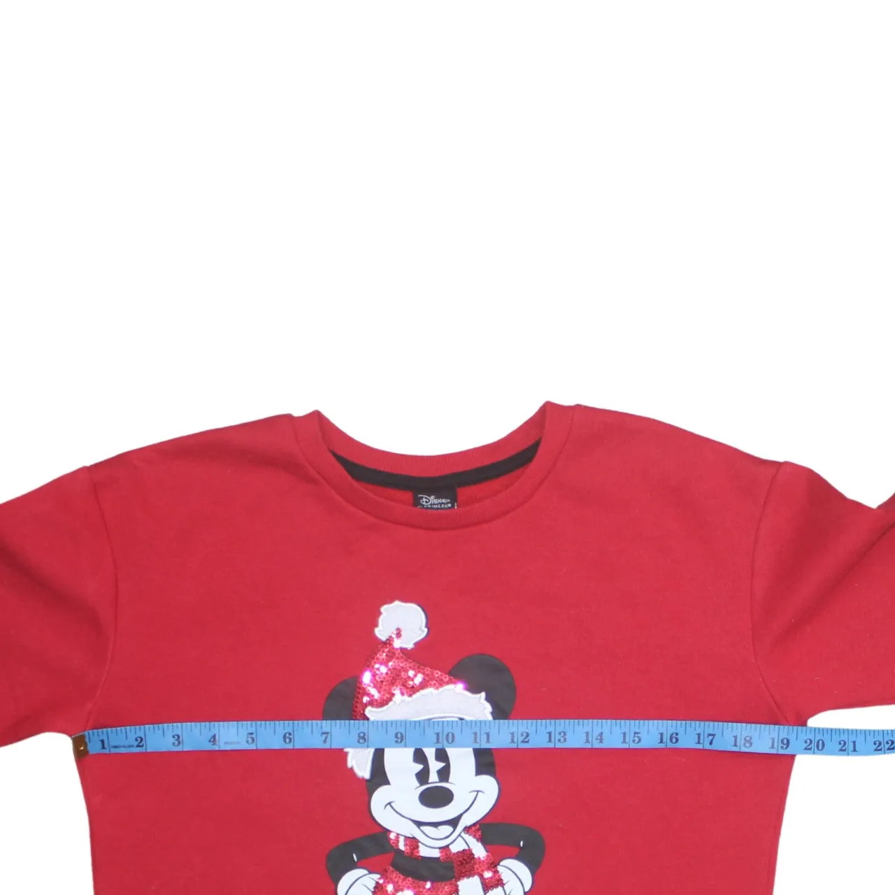 Disney Red Mickey Mouse Sweatshirt Women’s Small Sequin Christmas Graphic Pullover Jumper sold by Vintage Club product image thumbnail 5