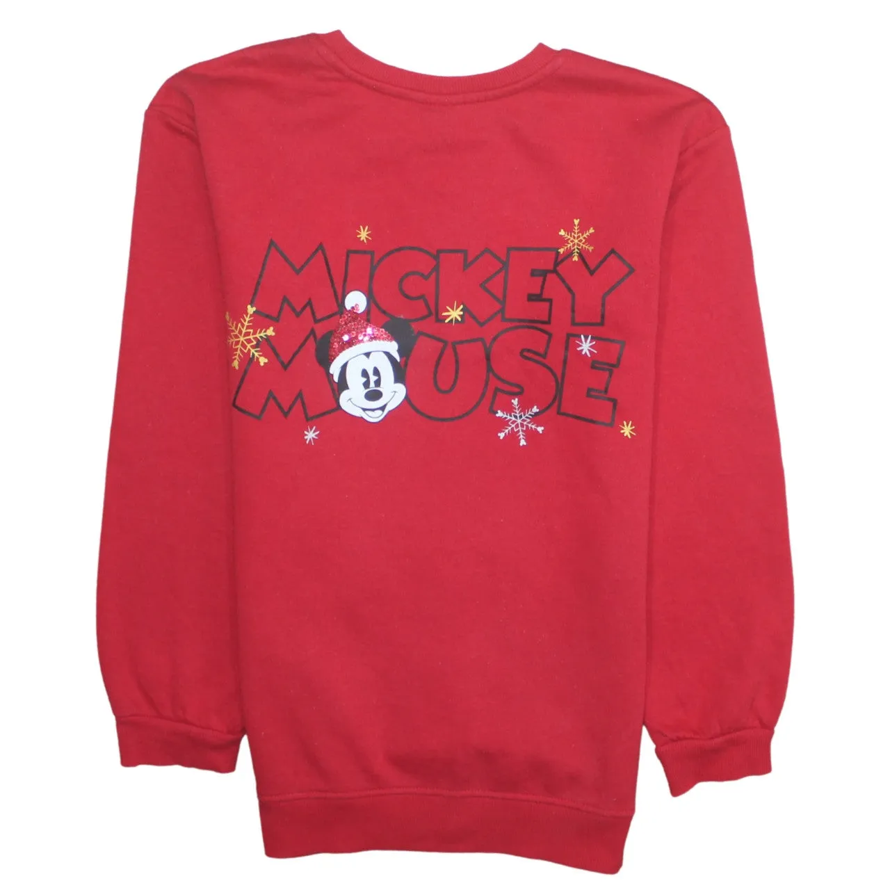 Disney Red Mickey Mouse Sweatshirt Women’s Small Sequin Christmas Graphic Pullover Jumper sold by Vintage Club product image thumbnail 2