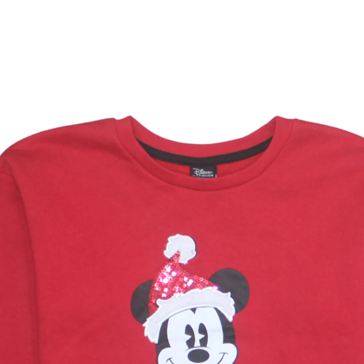 Disney Red Mickey Mouse Sweatshirt Women’s Small Sequin Christmas Graphic Pullover Jumper sold by Vintage Club product image thumbnail 3