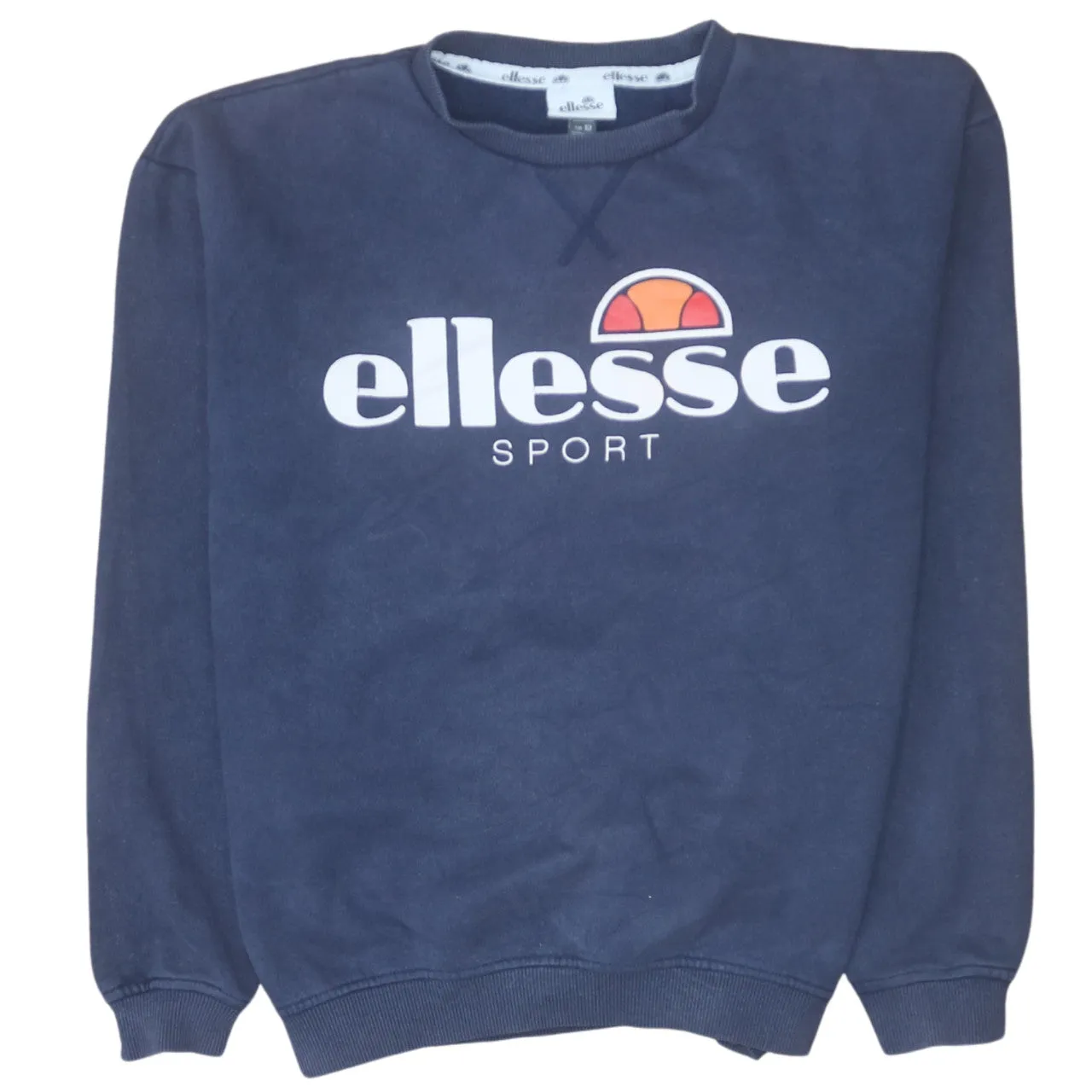 Ellesse Navy Blue Sweatshirt Women's Small Printed Sport Logo Crewneck Pullover Fleece Top sold by Vintage Club