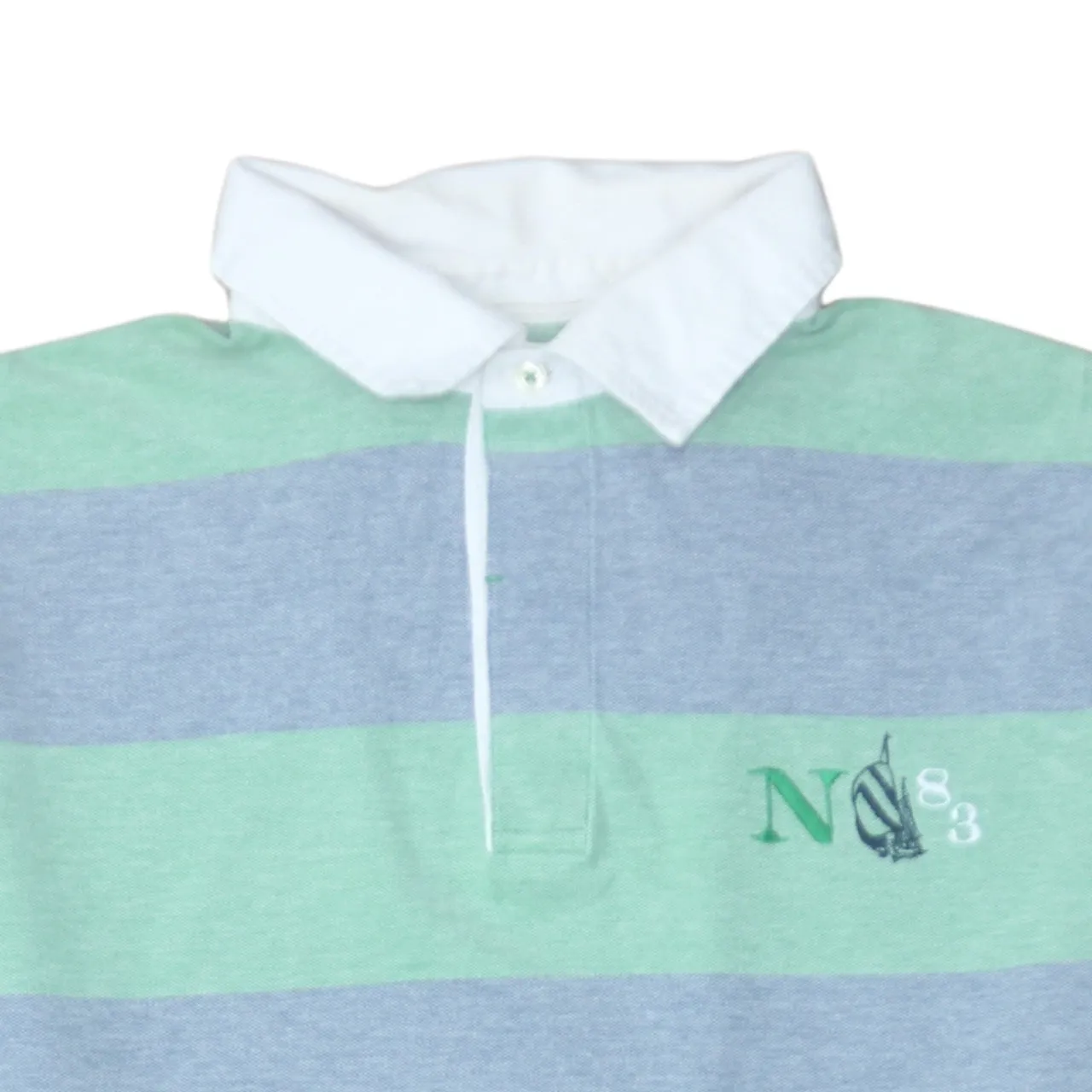 Nautica Green Grey Stripe Rugby Polo Shirt Men’s XLarge Embroidered Chest Logo Long Sleeve Top sold by Vintage Club product image thumbnail 3