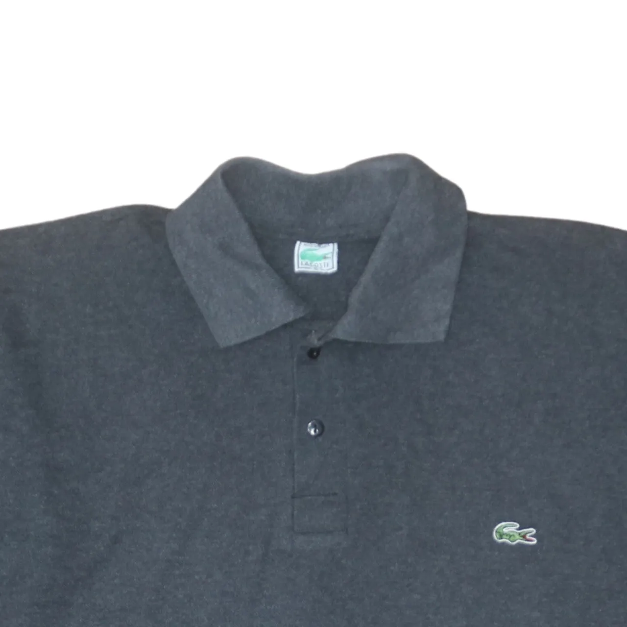Lacoste Charcoal Black Polo Shirt Women’s XLarge Embroidered Croc Logo Short Sleeve Top sold by Vintage Club product image thumbnail 3