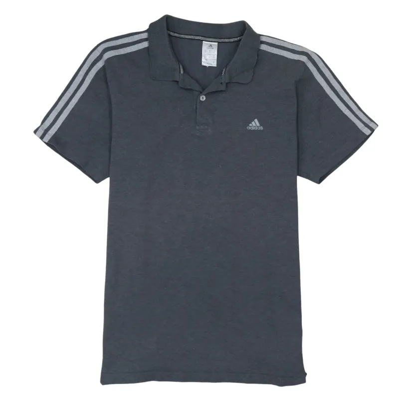Adidas 90's Short Sleeves Quarter Button Polo Shirt XLarge Grey made by Adidas