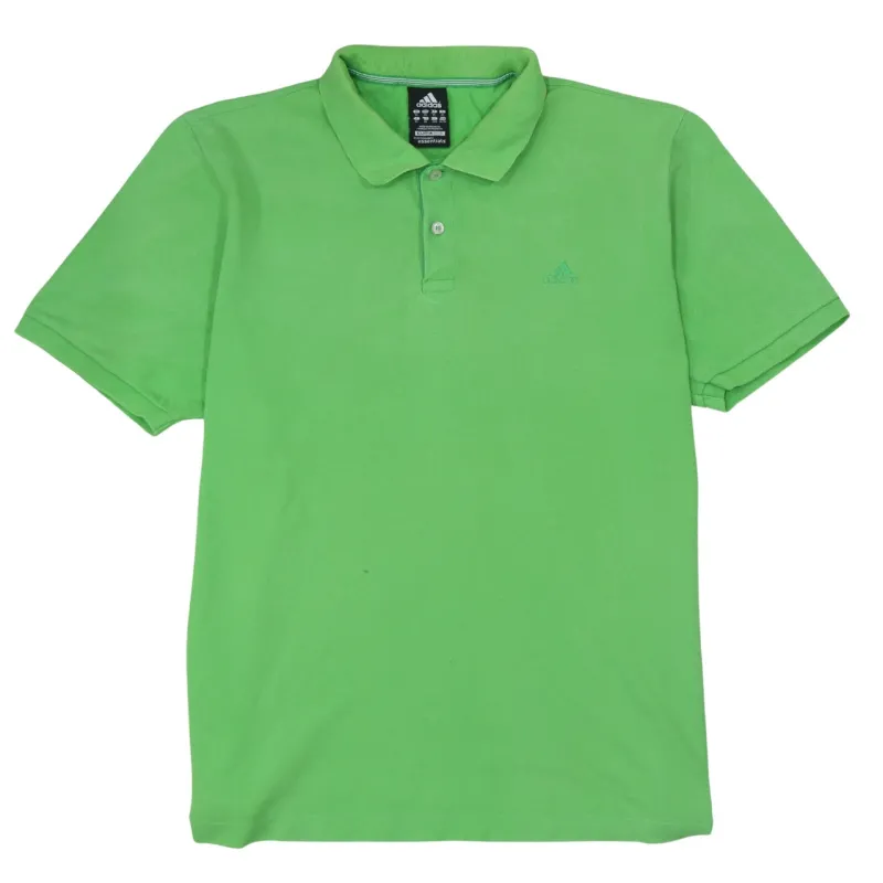 Adidas 90's Short Sleeves Quarter Button Polo Shirt XLarge Green made by Adidas