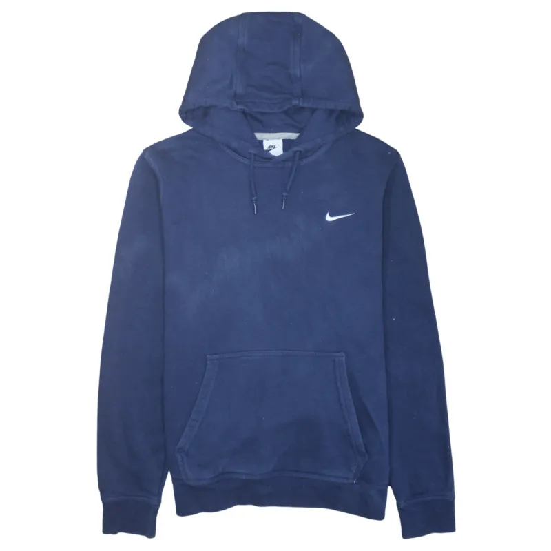Nike 90's Swoosh Pullover Hoodie Large Navy Blue sold by Vintage Club