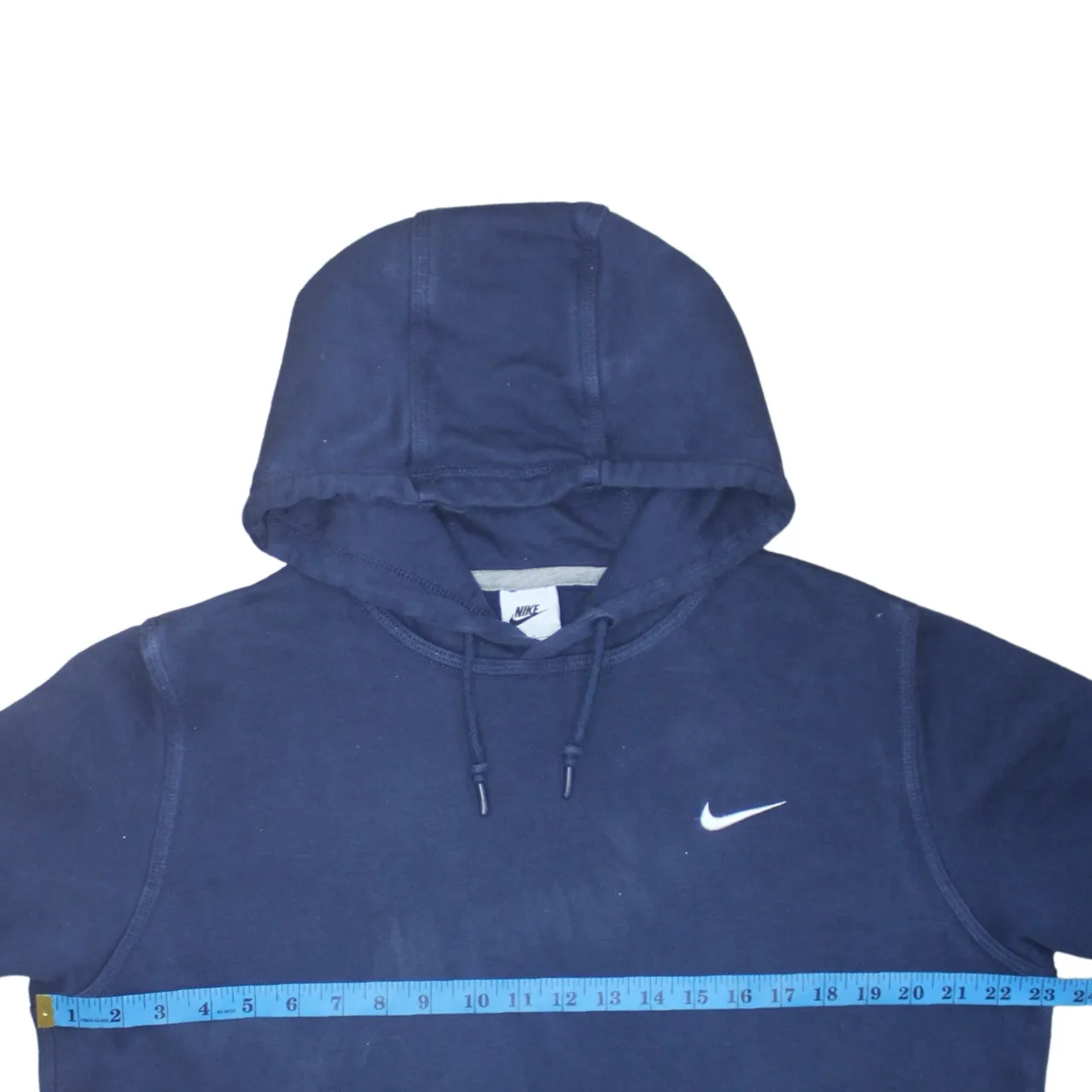 Nike 90's Swoosh Pullover Hoodie Large Navy Blue sold by Vintage Club product image thumbnail 5
