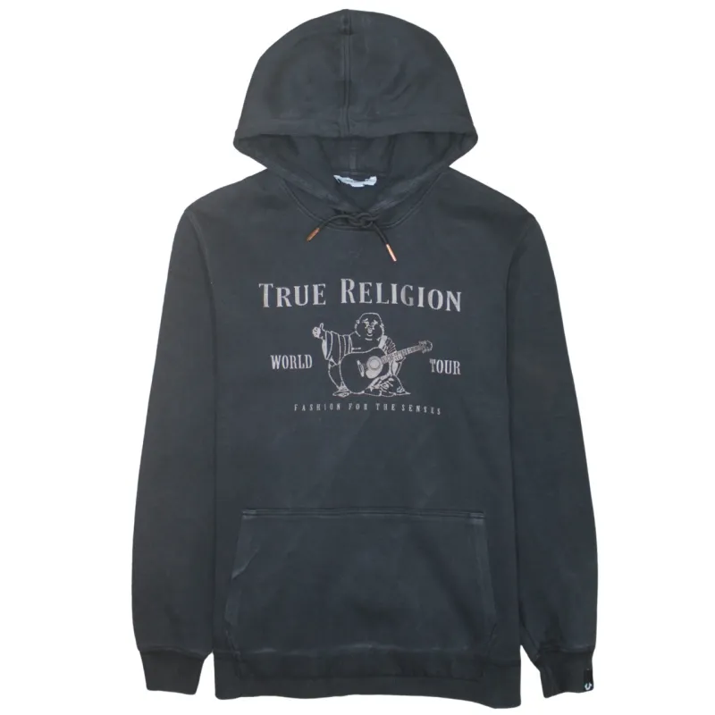 True Religion 90's Spellout Pullover Hoodie Large Black sold by Vintage Club