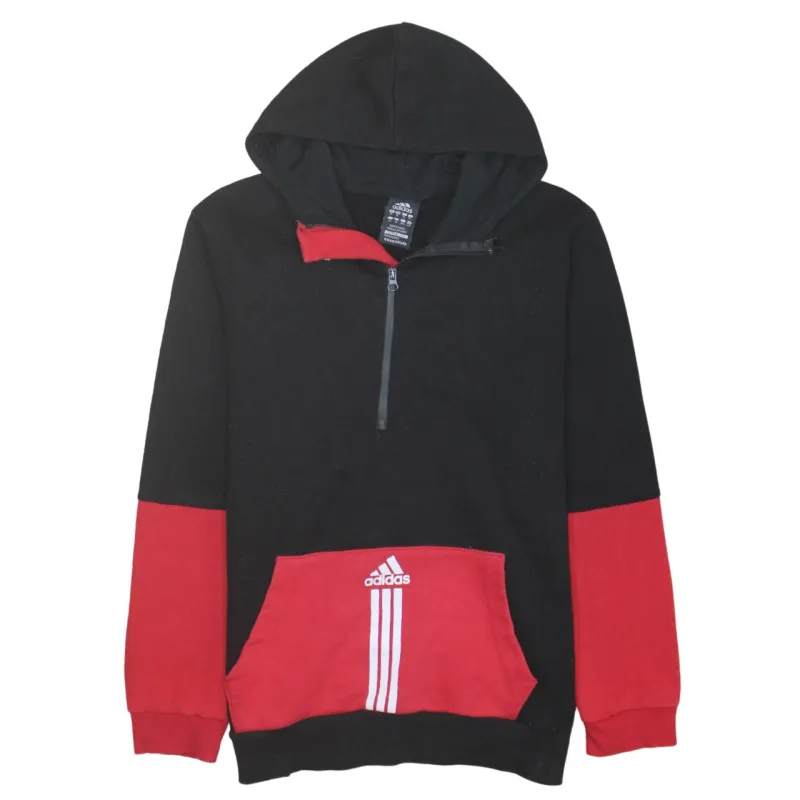 Adidas 90's Drawstring Pockets Half Zip Hoodie XLarge Black sold by Vintage Club