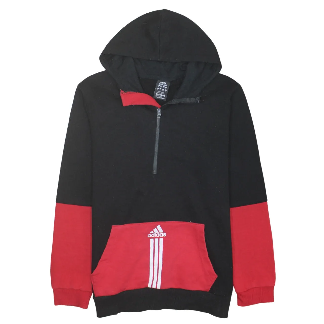 Adidas 90's Drawstring Pockets Half Zip Hoodie XLarge Black sold by Vintage Club