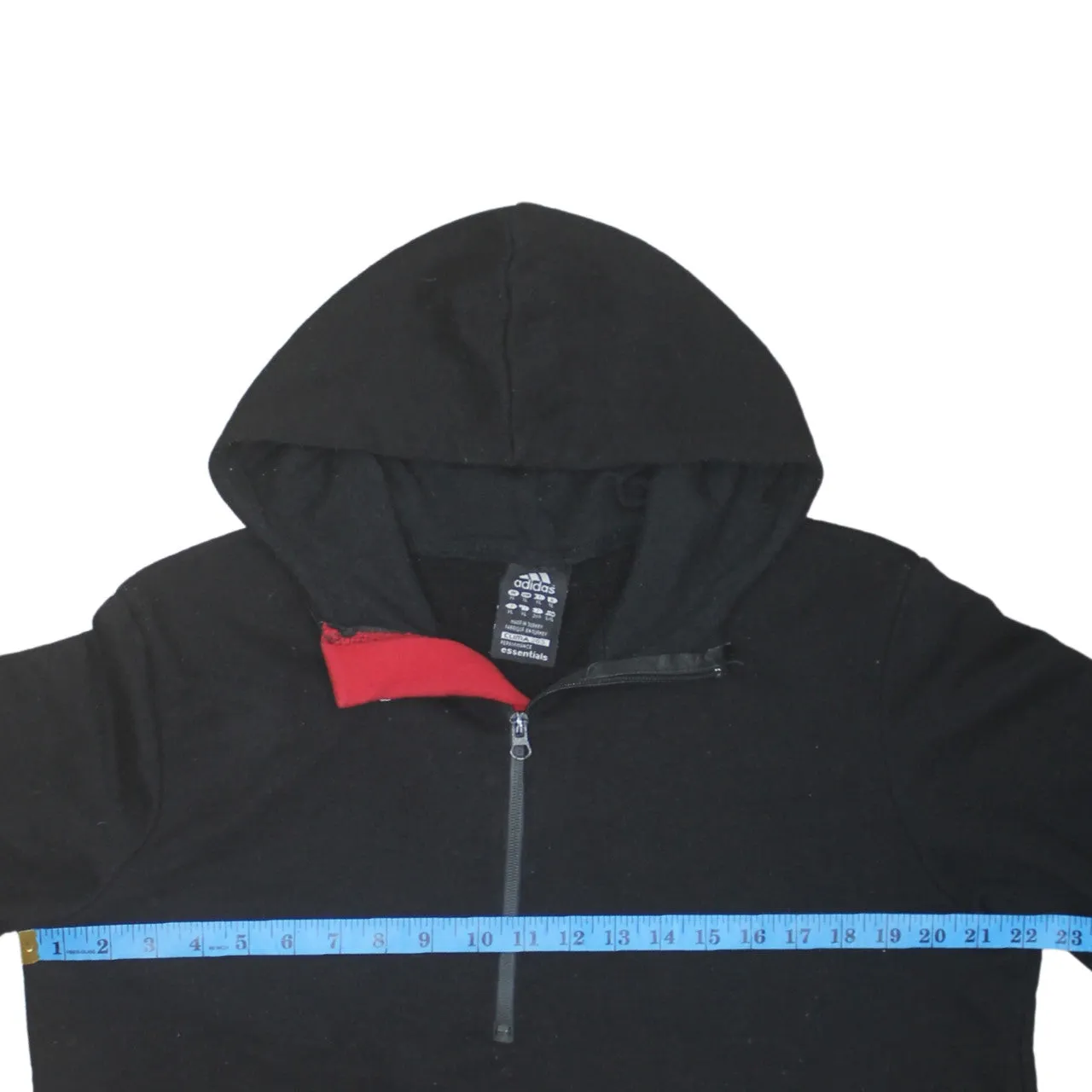 Adidas 90's Drawstring Pockets Half Zip Hoodie XLarge Black sold by Vintage Club product image thumbnail 5