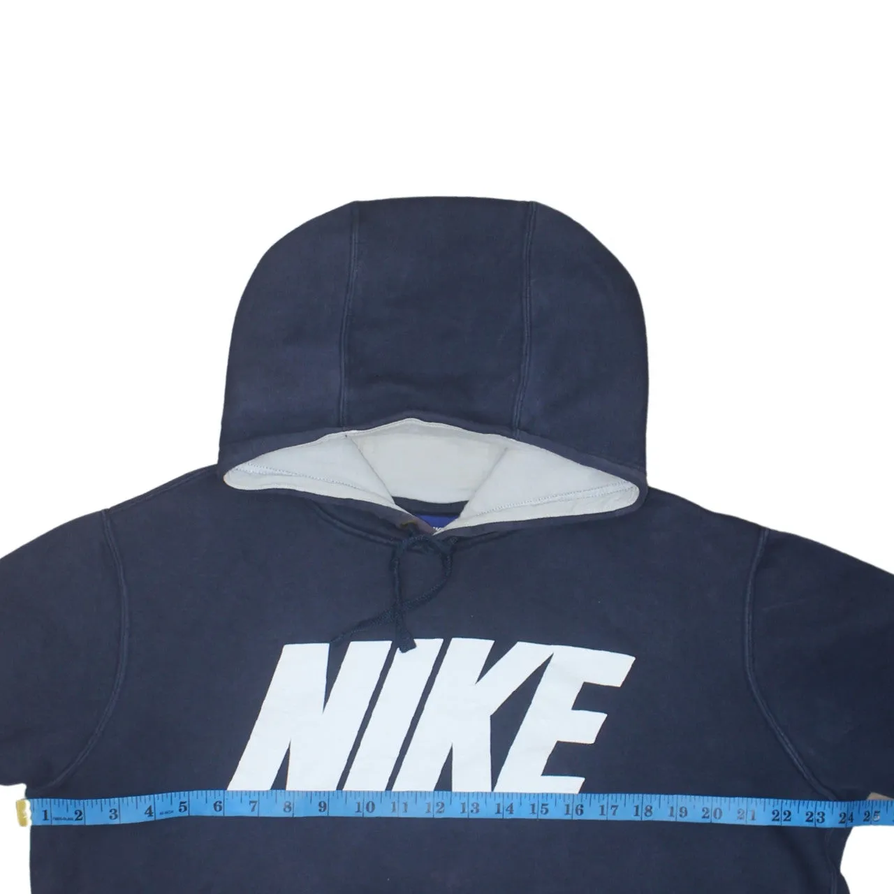 Nike 90's Spellout Pullover Hoodie Large Navy Blue sold by Vintage Club product image thumbnail 5